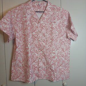 Coofandy Men's 3XL Red/White Cotton Casual Edgy Dress Shirt (0765G3)